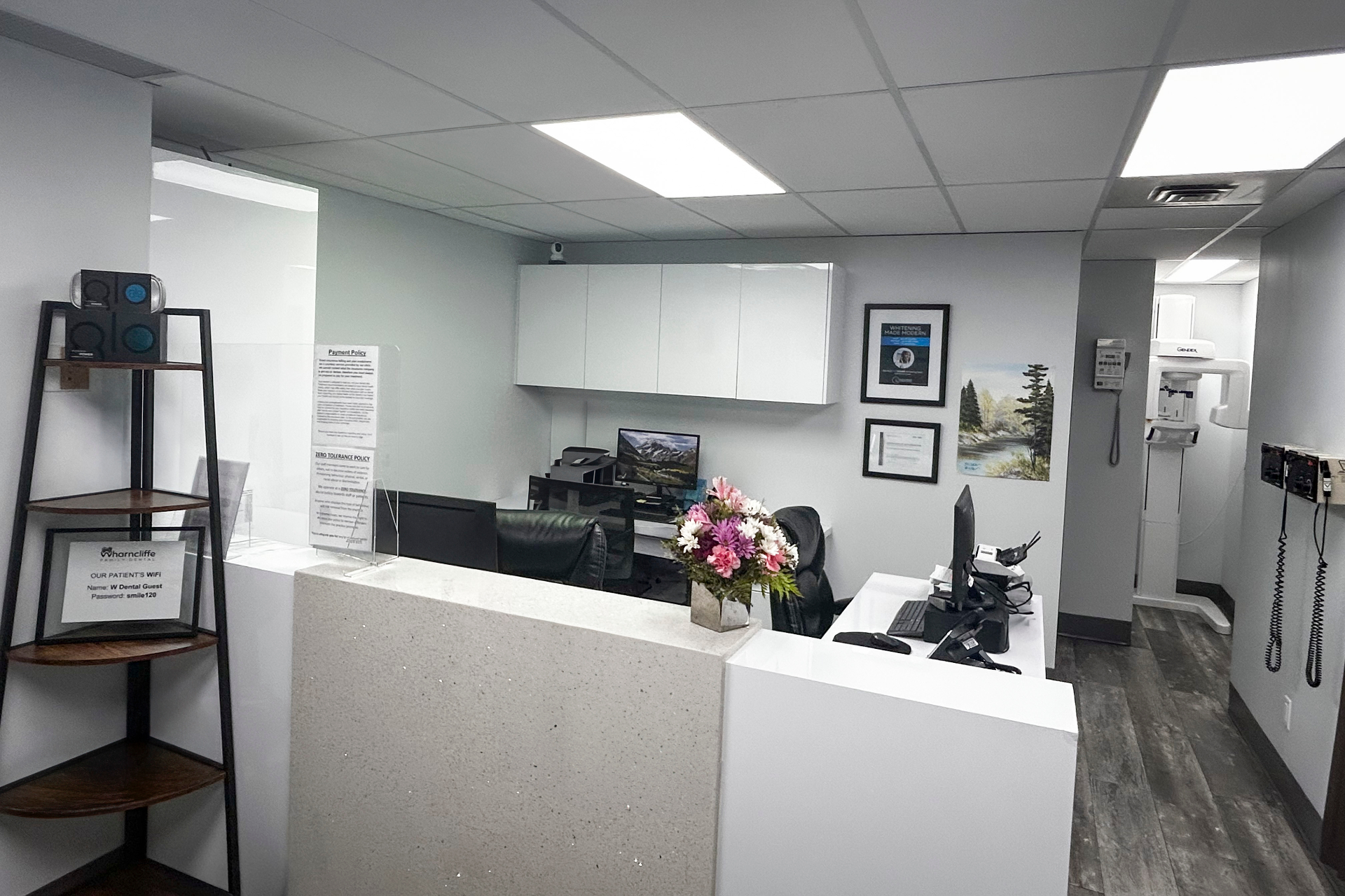 Wharncliffe Family Dental reception in London, Ontario